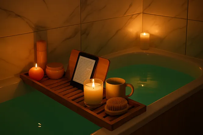 Peaceful bathing scene