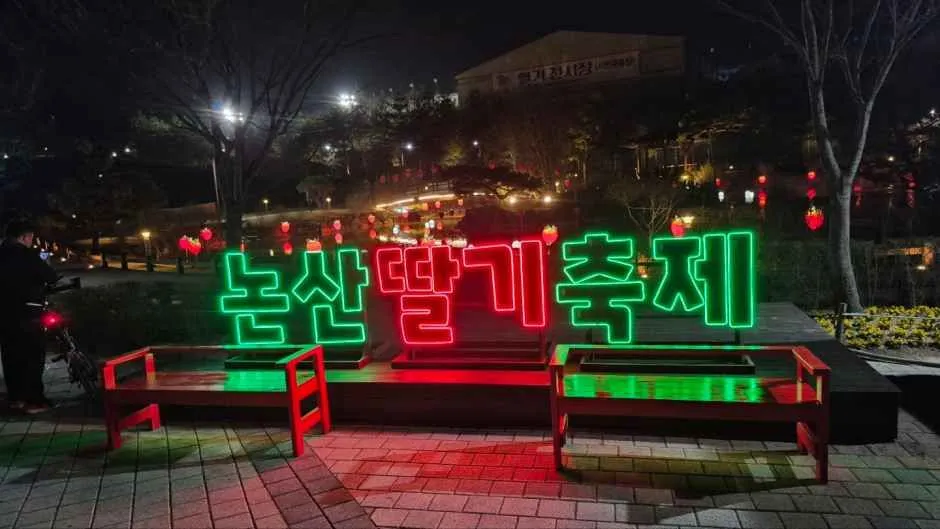 논산 딸기 축제 야간 조명